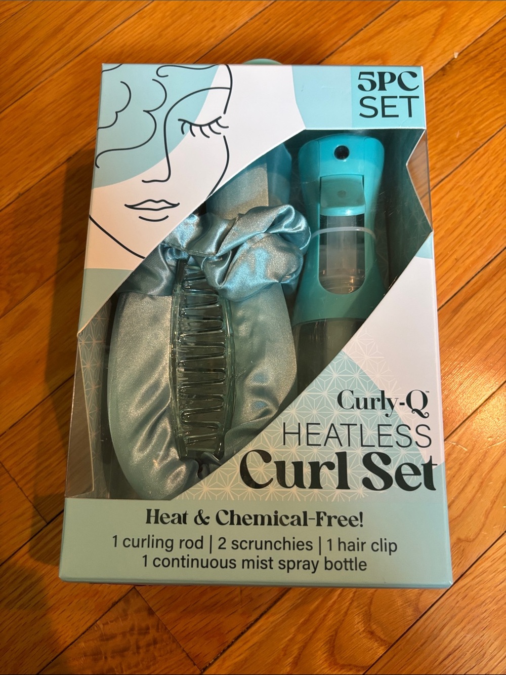 Curly-Q Heatless Curl Set in Aqua